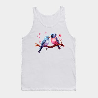 Valentine Kissing Myna Bird Couple Tank Top